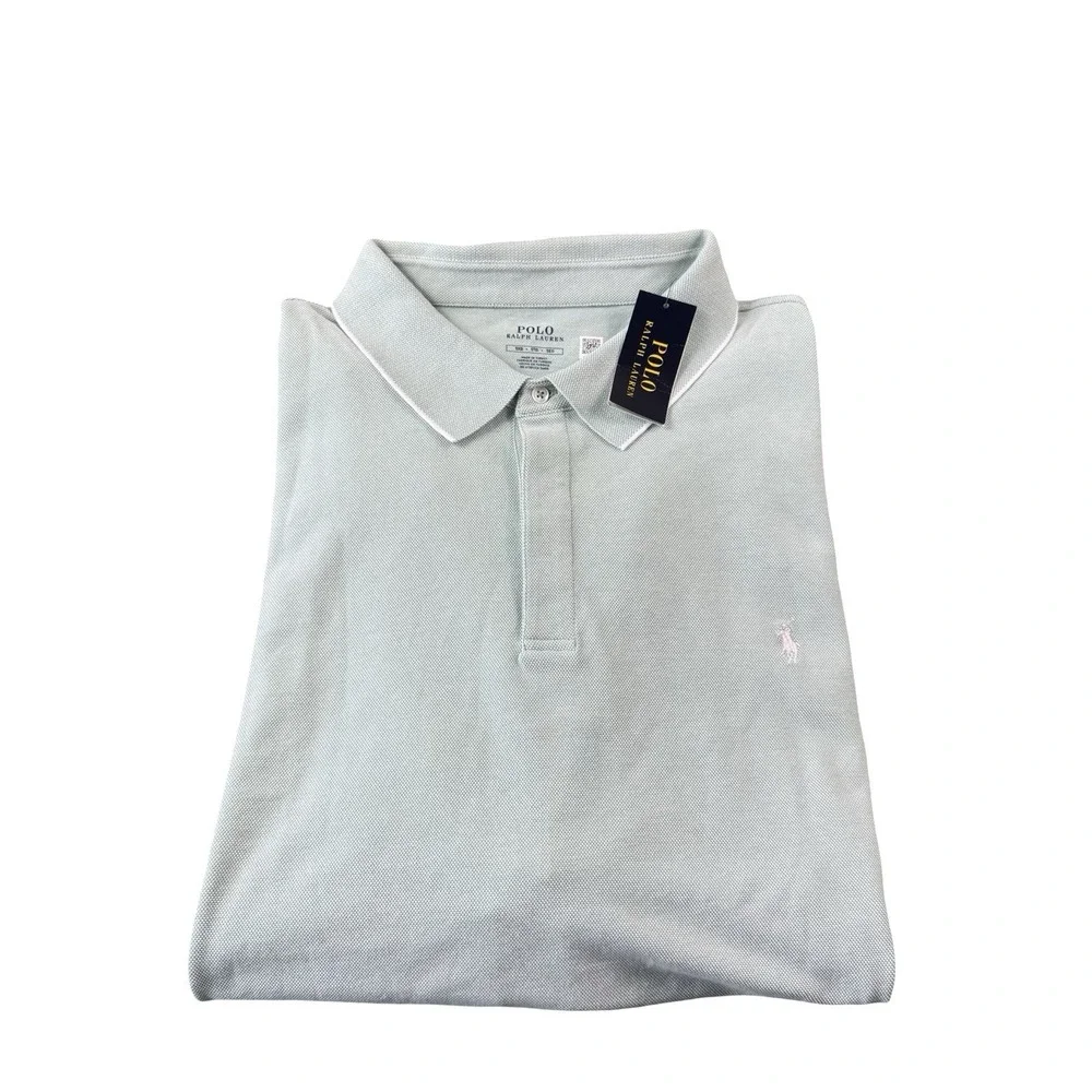 Polo Ralph Lauren Green White Birdseye Cotton Polo Shirt Size 5XLB NWT